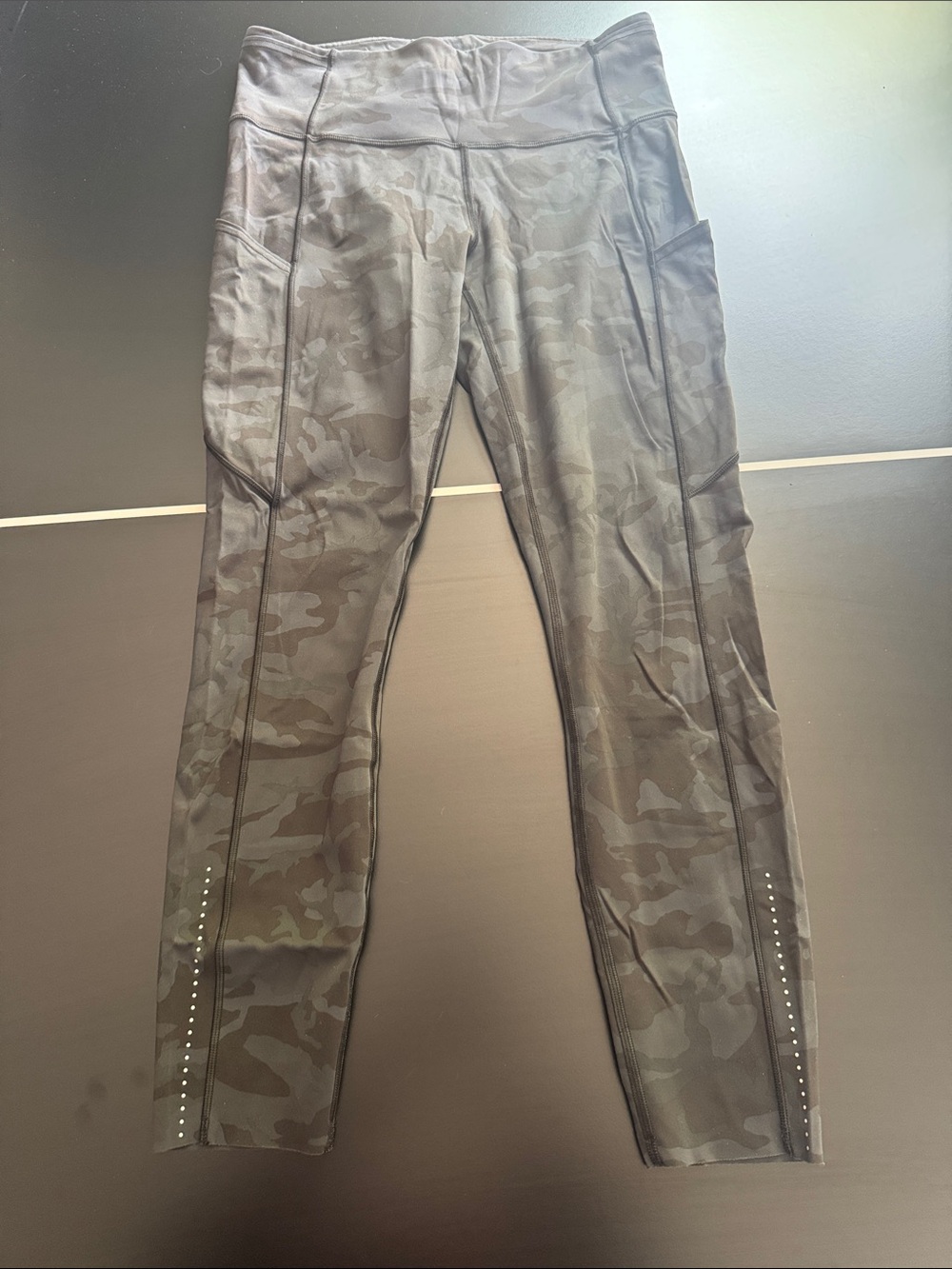 Lululemon athletica Black and Gray Camo Fast and Free Leggings